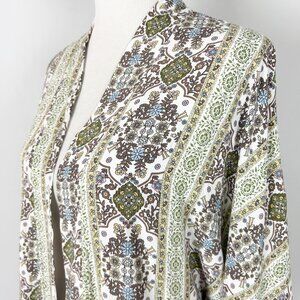 Earthbound Fall Floral Boho Cottage Kimono Top Size Small/Medium